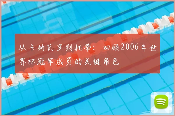 从卡纳瓦罗到托蒂：回顾2006年世界杯冠军成员的关键角色